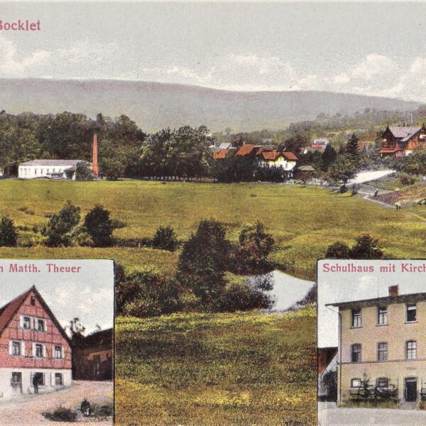 Handlung Matth. Theuer und Schulhaus mit Kirche