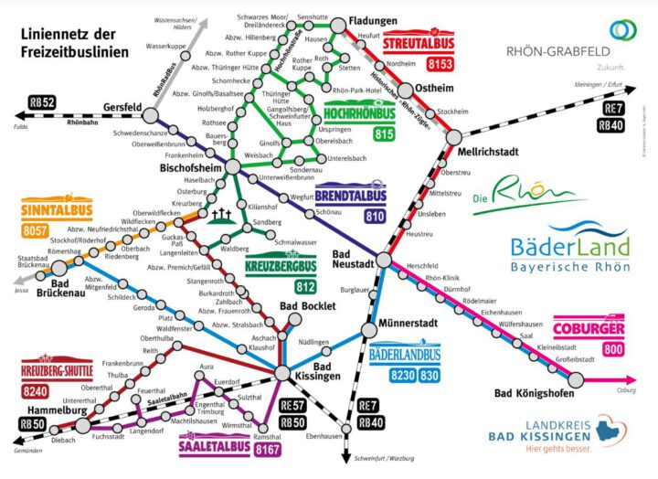Liniennetz der Freizeitbuslinien