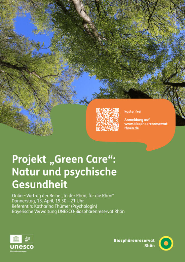 Online-Vortrag mit Vorstellung der Ergebnisse des Projekts „Green Care – Natur und psychische Gesundheit“ Foto
