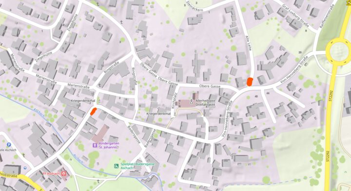 Stellplatz der Mülltonnen und Gelben Säcke