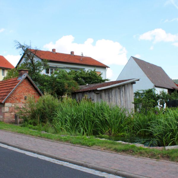 Backhäuschen mit kleinem Teich 