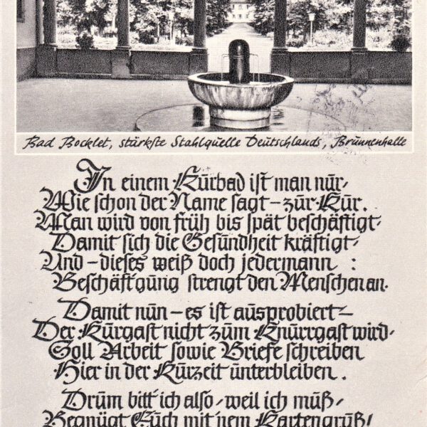 Brunnenbau und ein Gedicht zur Kur