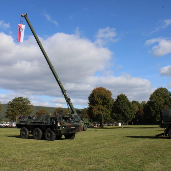 Fahne Markt Bad Bocklet gehisst 