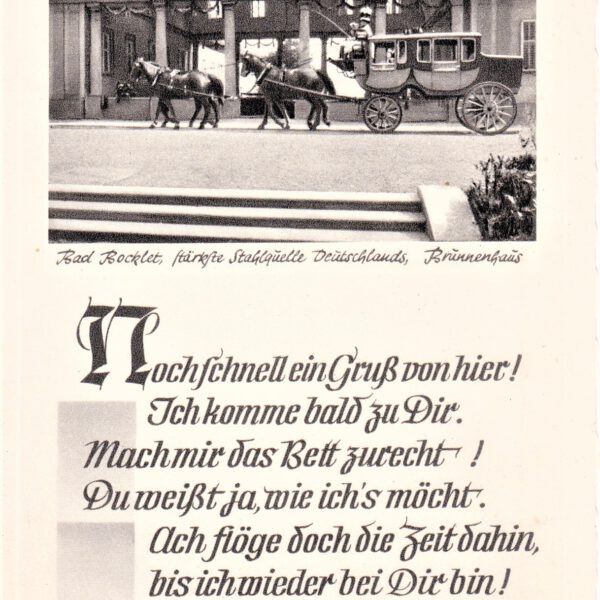 Die Postkutsche vor dem Brunnenbau