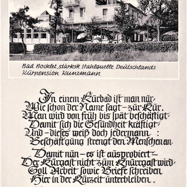 Villa Kunzmann und ein Gedicht zur Kur