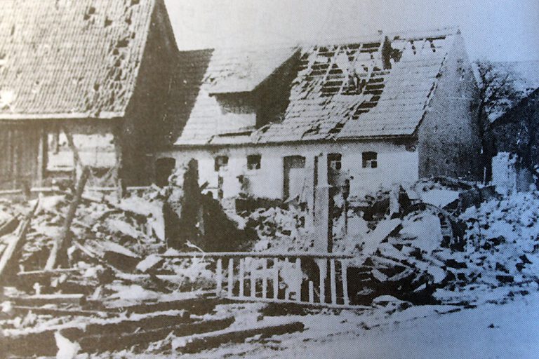 zerstörtes Anwesen Johann Müller Hennebergstraße